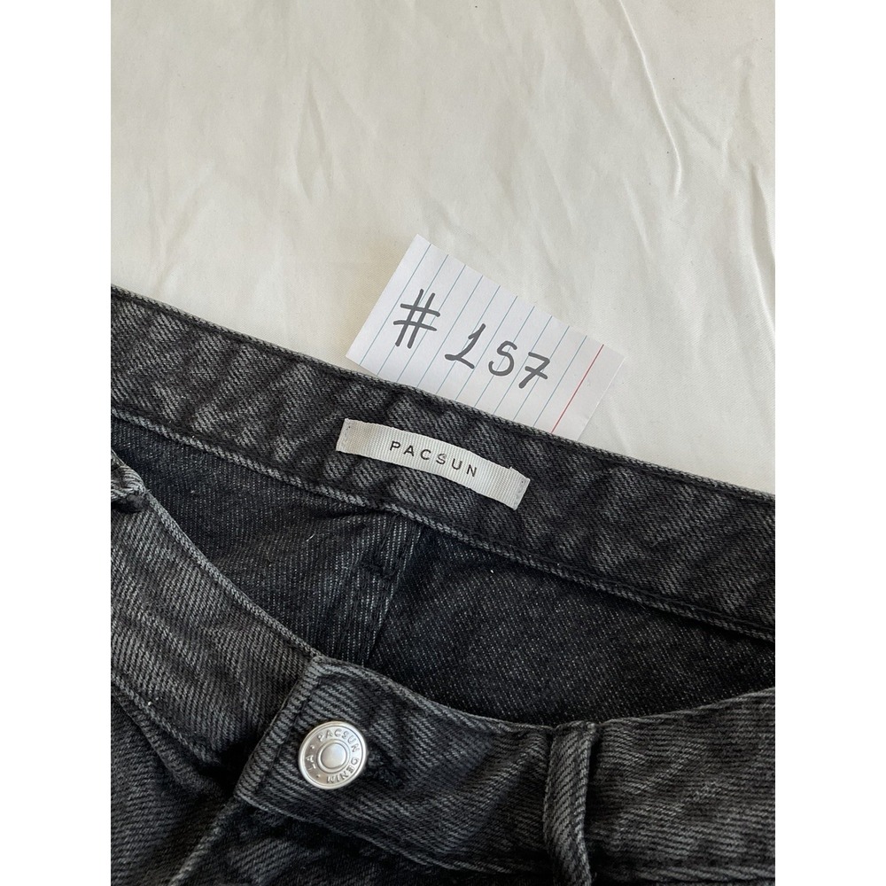 PacSun Black Cut Off Denim Shorts Womens Size 30 Distressed Frayed Hem Festival
